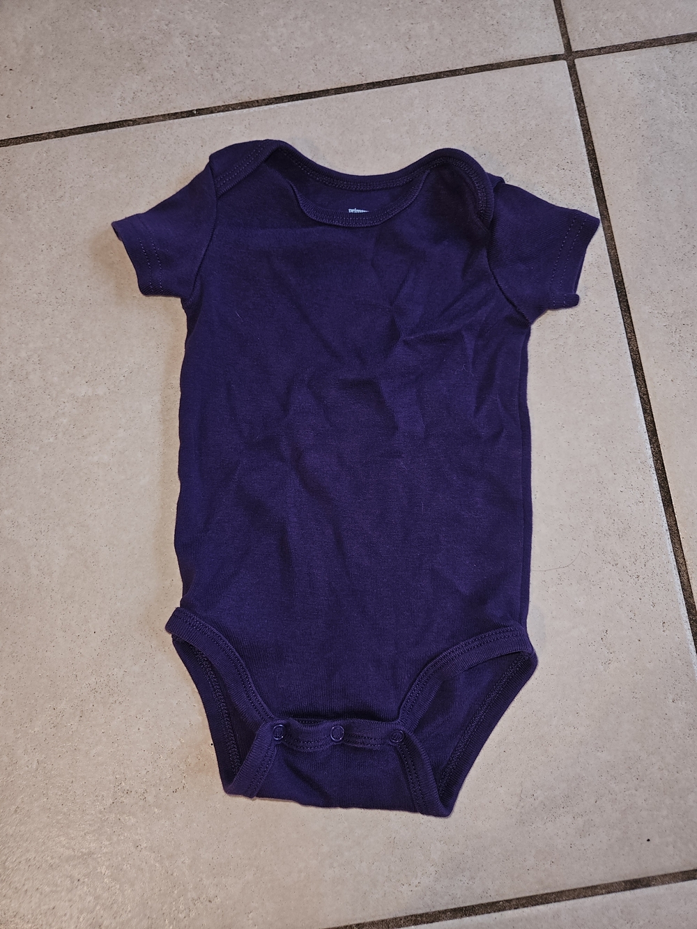 Primary Solid Purple Short-Sleeve Baby Bodysuit